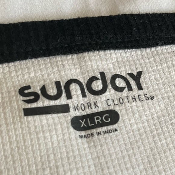 EUC. SUNDAY WORK CLOTHES MENS XL WAFFLE KNIT BLACK AND WHITE - Picture 3 of 5